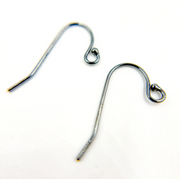 Oxidized Sterling Silver Ball End Ear Wire
